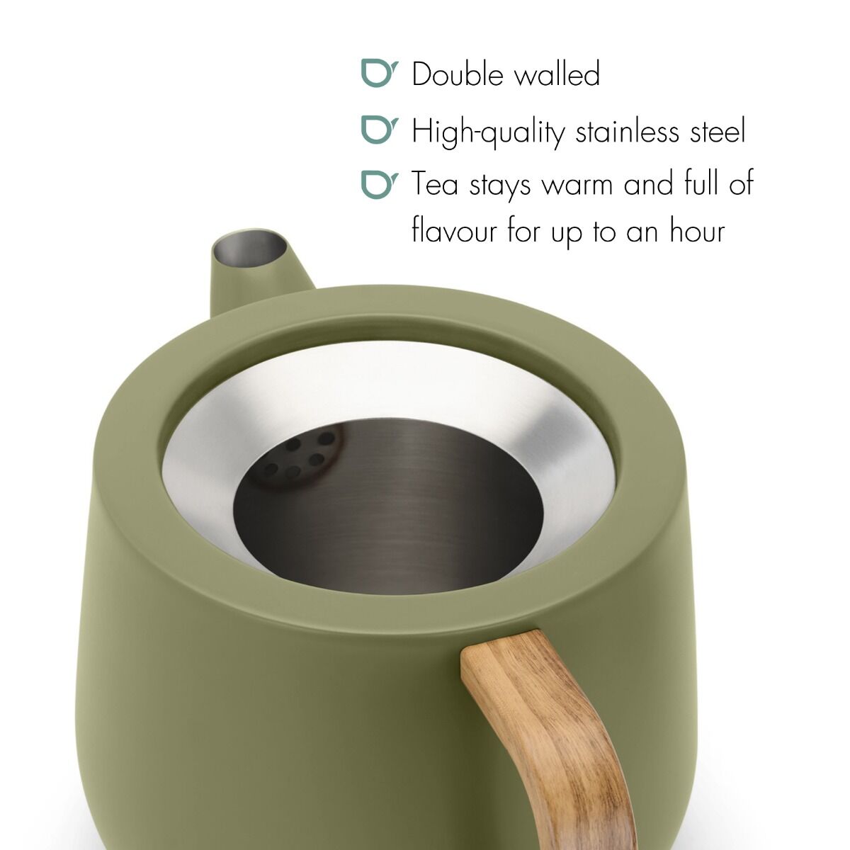 BREDEMEIJER Teapot Duet Design Facet 1.1L Khaki Green