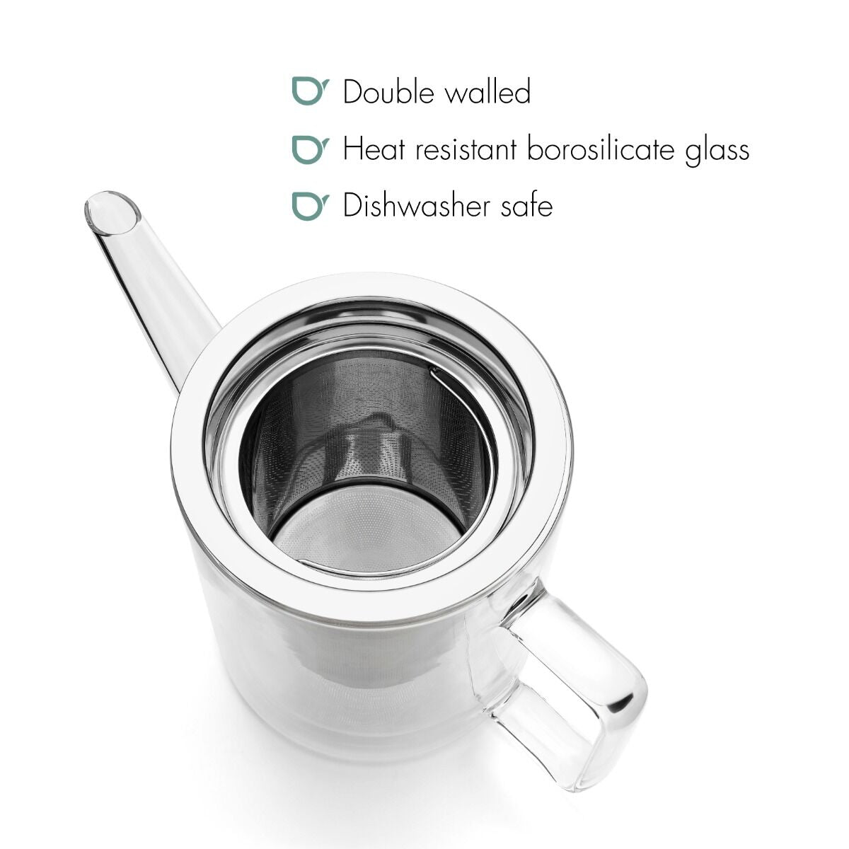 BREDEMEIJER Teapot San Remo 1.0L double walled glass
