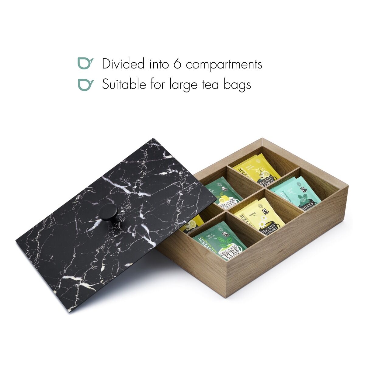 BREDEMEIJER Teabox 6 compartments with marble top