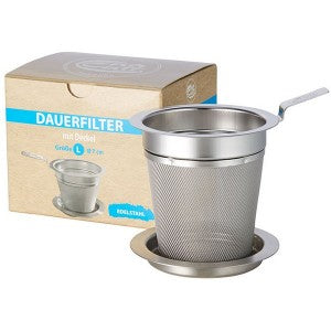 Permanent filter with stainless steel cup