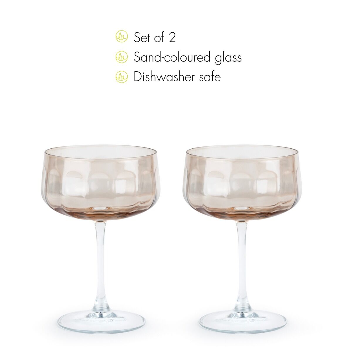 BREDEMEIJER Champagne coupe glass Corvina s/2