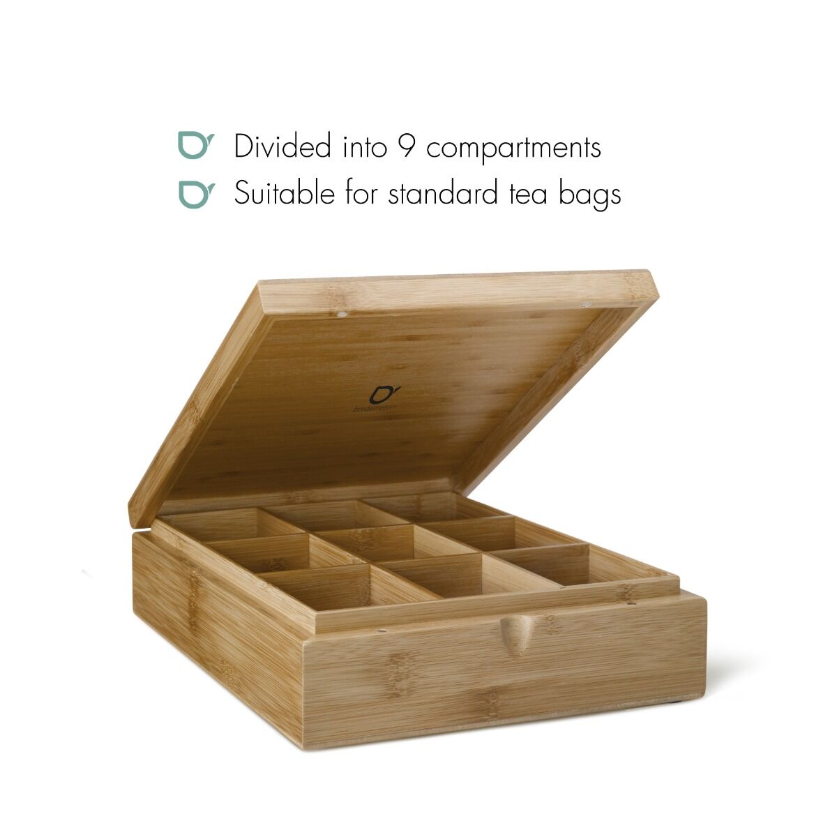 BREDEMEIJER Tea box with window with 9 compartments - Black